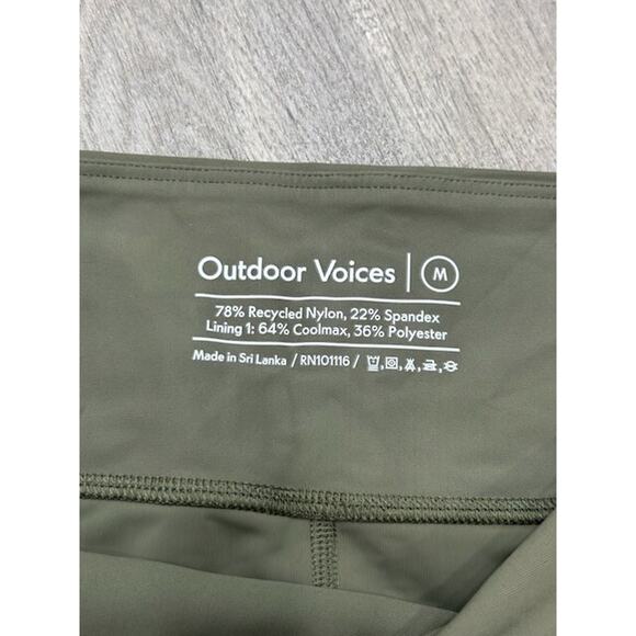 NWT Outdoor Voices Womens Warmup Biker Shorts Elastic Waist Workout Olive Size M - Picture 3 of 6